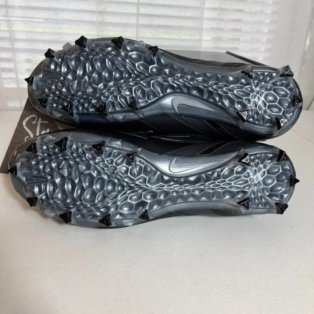 NIKE Alpha Huarache 8 Elite LAX Lacrosse Cleats Men Sz 8.5 / Women Size 10 Black